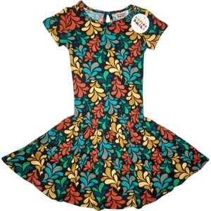 Dot Smile Girls Sz 3‎ 4 Watercolors Flapper Dress Multi-Colored Short Sleeve NWT